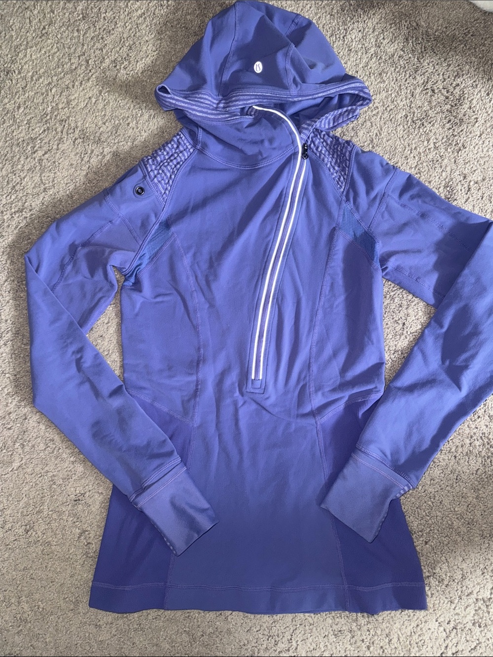 Lululemon Women’s 4 Purple Long Sleeve Run For It Hoodie Pullover Top hoodie